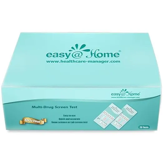 Easy@Home Multi-Drug Screen Test: at Home Drug Testing Kits Detecting Amphetamine Oxazepam Cocaine Morphine Cannabinoids Human Urine Sample Only - #EDOAP-754 (10 Pack)