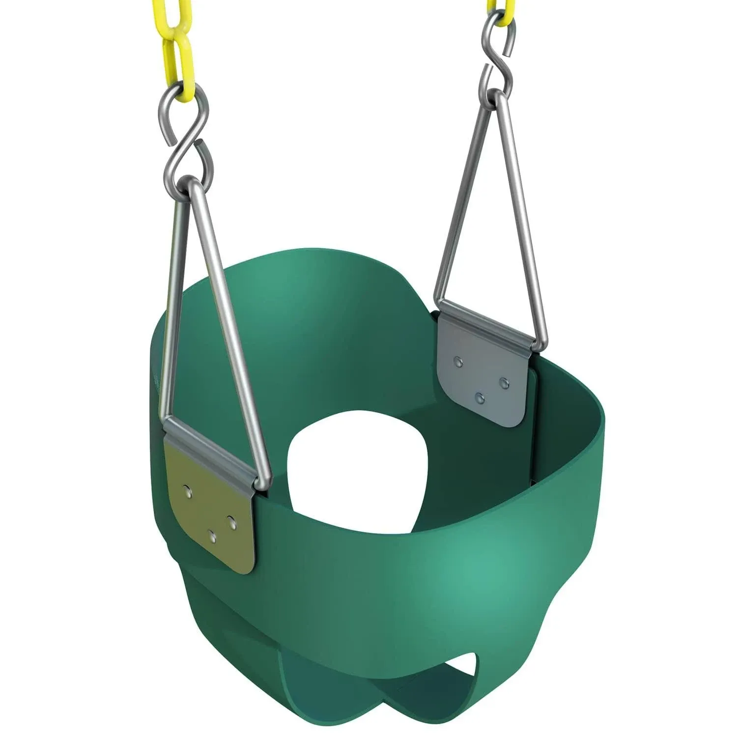 Jungle Gym Kingdom Toddler Swing - Heavy Duty, High Back, Full Bucket Baby Swing ...