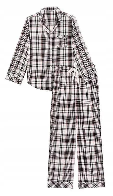 Amazon Essentials Women's Flannel Long-Sleeve Button Front Shirt and Pant Pajama Set