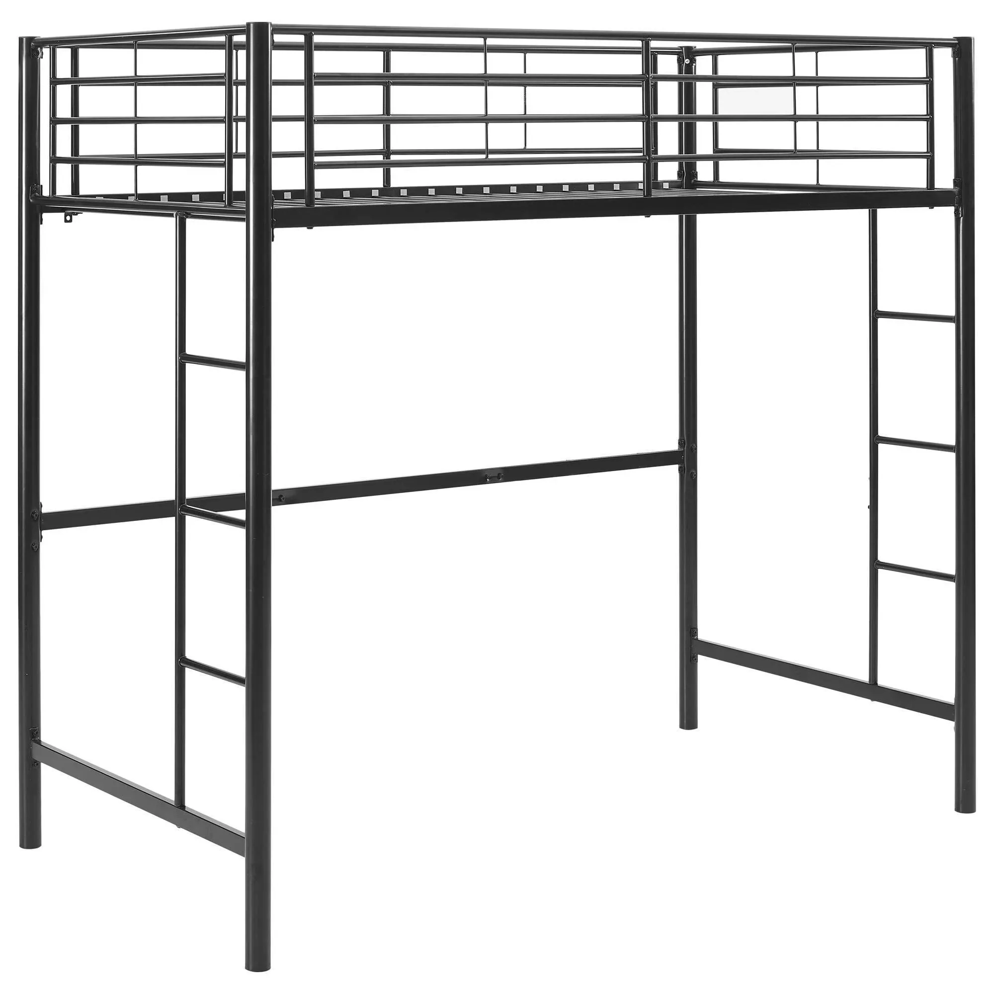 Walker Edison Twin Metal Loft Bed - Black