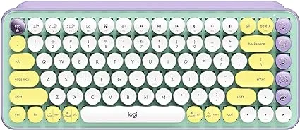 Logitech POP Keys Mechanical Wireless Keyboard with Customizable Emoji Keys, Durable Compact Design, Bluetooth or USB Connectivity, Multi-Device, OS Compatible - Daydream Mint (Renewed)Logitech POP Keys Mechanical Wireless Keyboard with Customizable Emoj