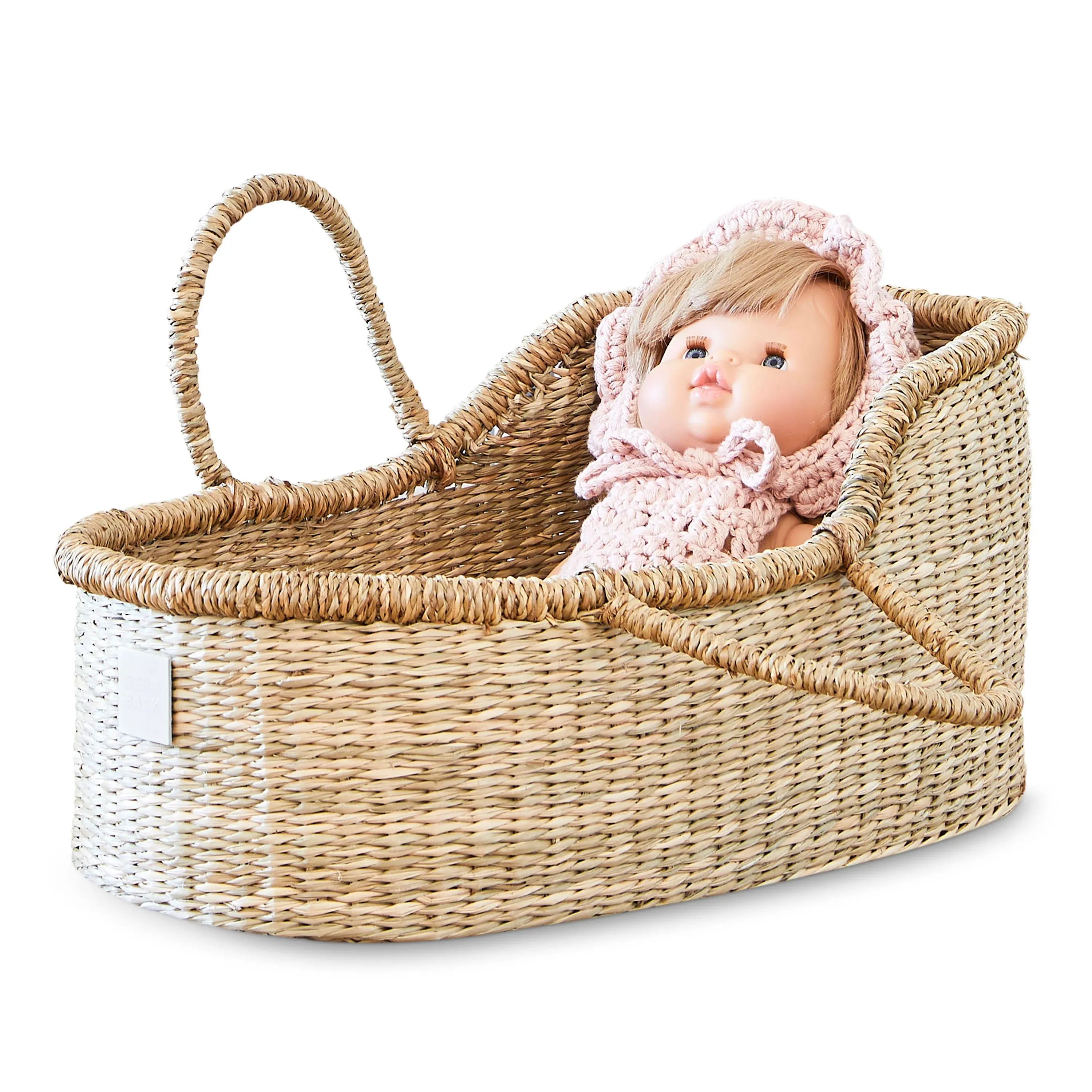 BEBE BASK Premium Baby Doll Bassinet Handcrafted Baby Doll Moses Basket