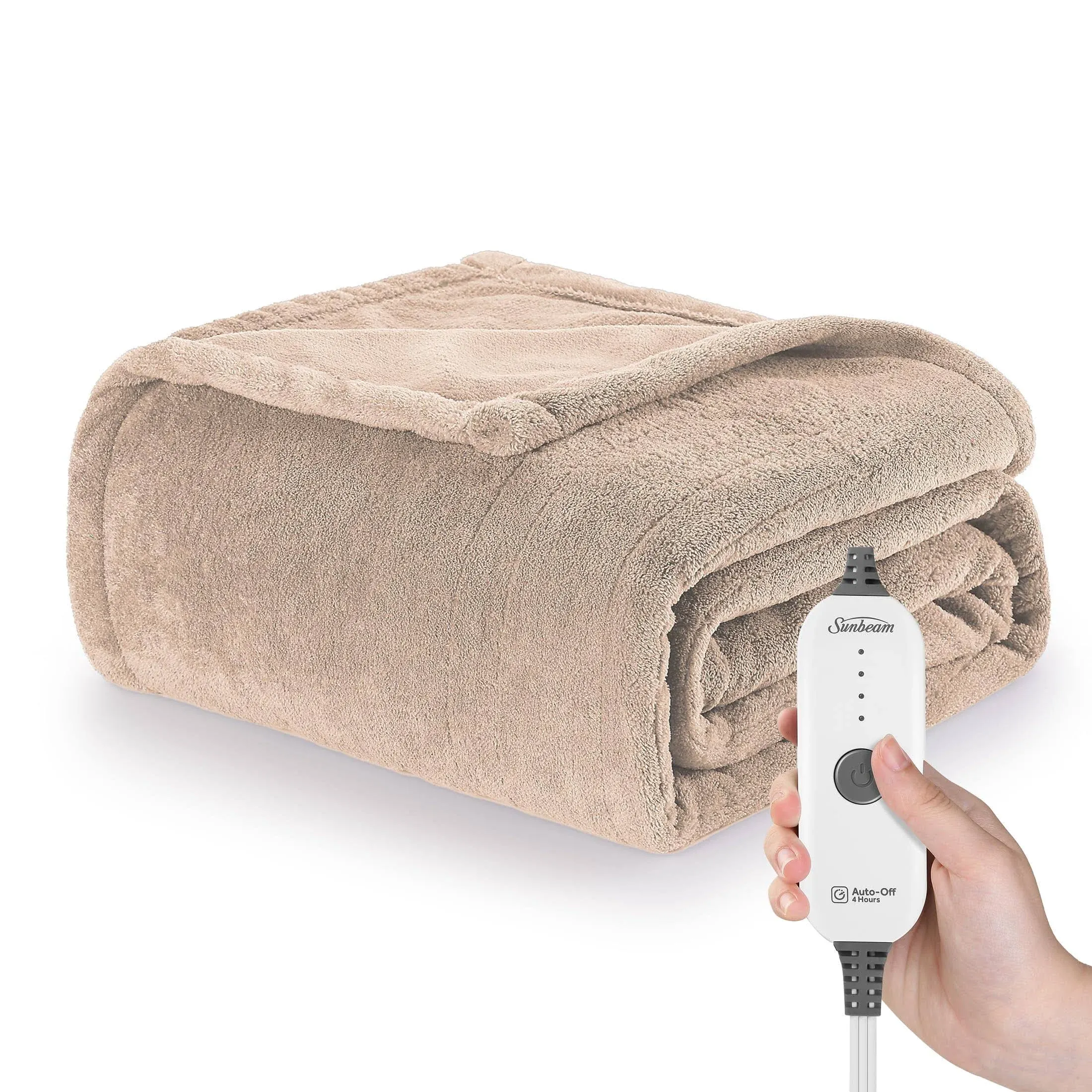 Sunbeam Royal Luxe Microplush Heated Throw Electric Blanket, 50" x 60", 4 Heat ...