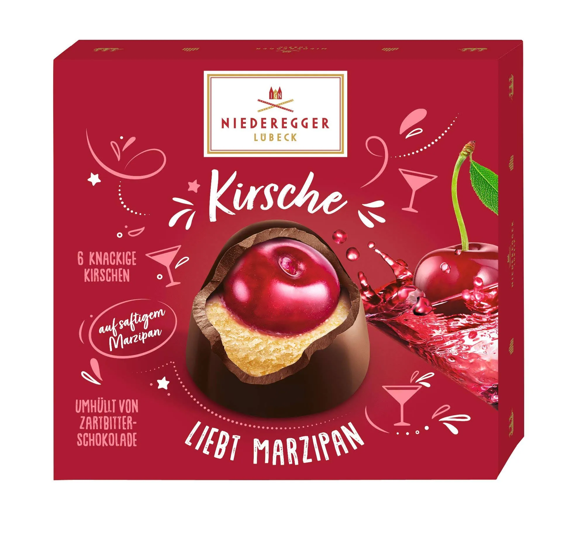 Niederegger Cherry on Marzipan Praline - 102g/3.55 oz