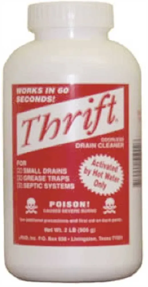 Thrift T-100 Alkaline Based 1-Pound Granular Drain Cleaner,Red