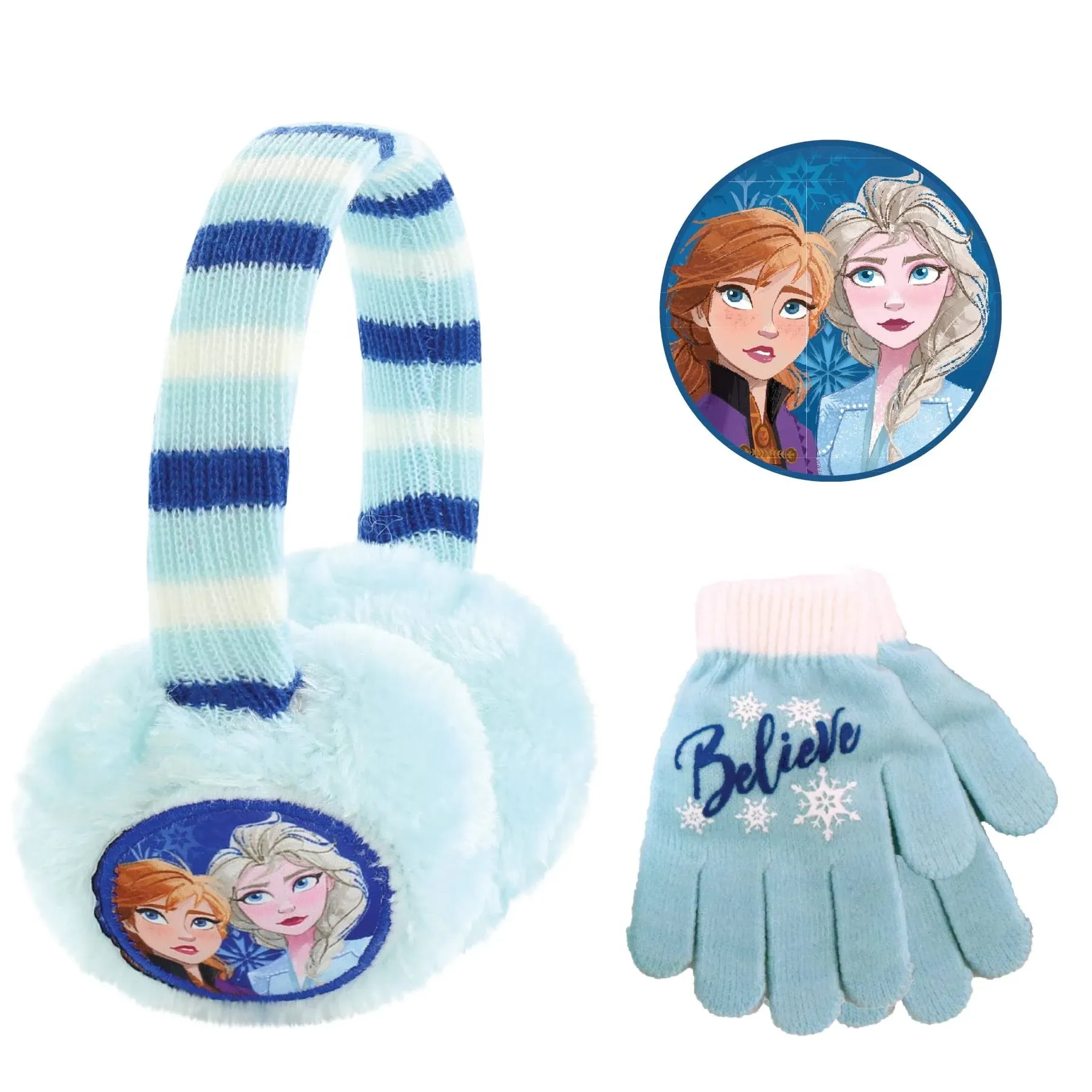 Disney Girls' Frozen 2 Earmuffs and Kids Set