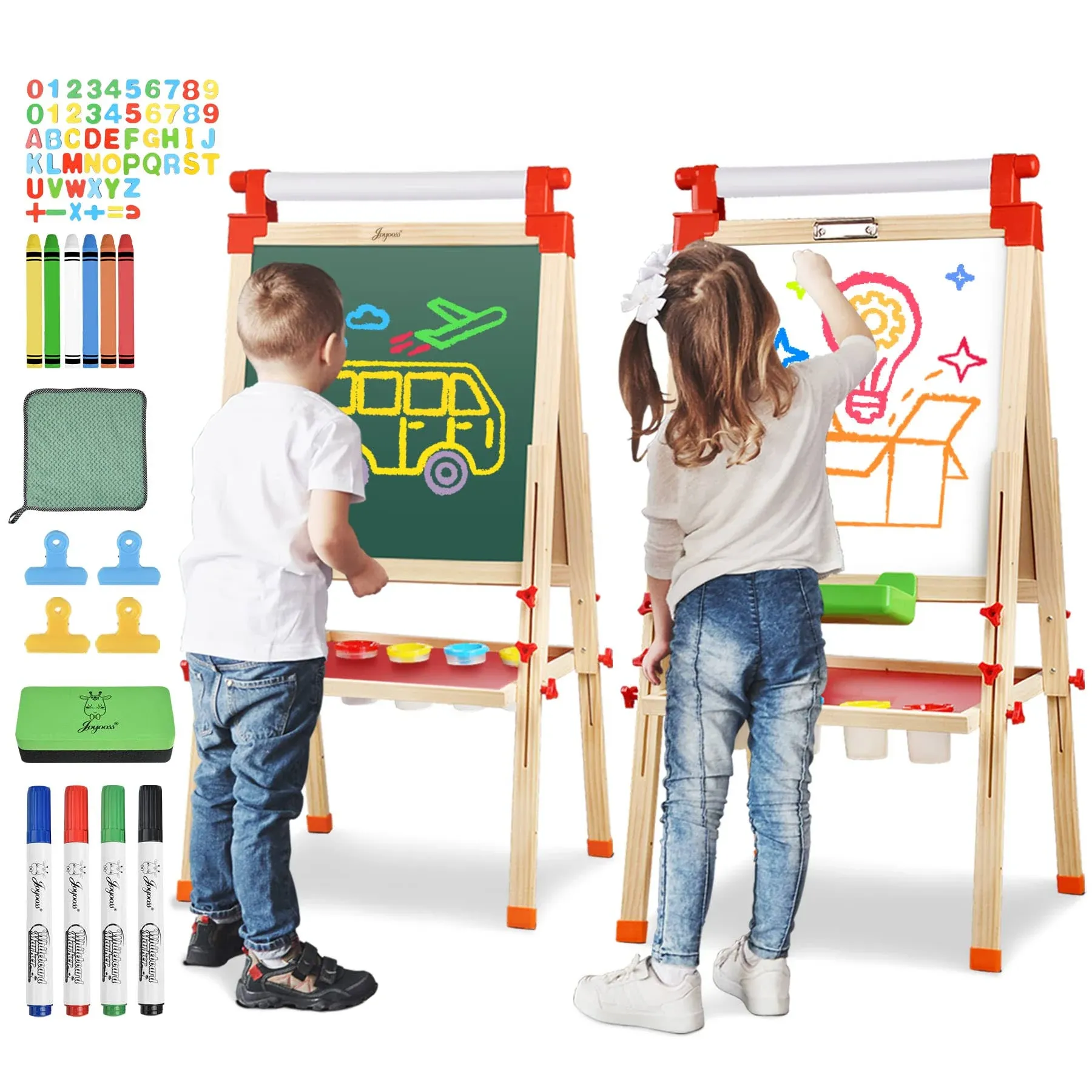 Double Sided Art Easel Magnetic Whiteboard Chalkboard Painting Easel Kids Gift