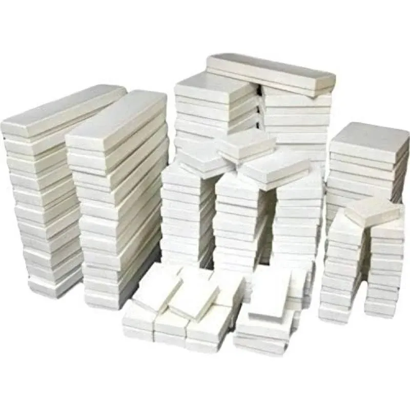 RJ Displays-50 pack Assorted Size White Paper Cardboard Cotton Filled Jewelry