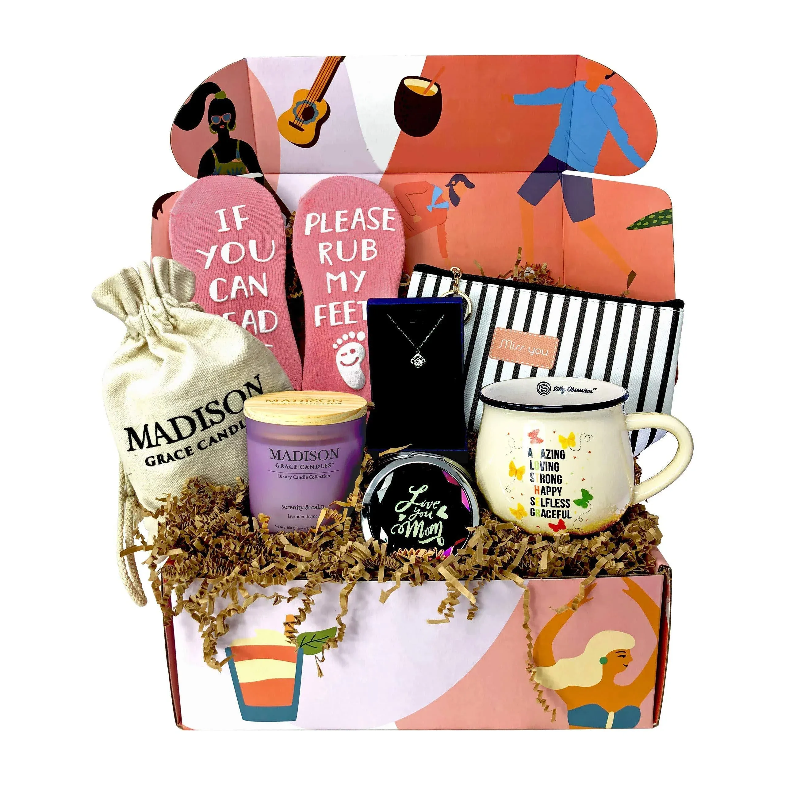 Silly Obsessions Gift Box for Mother Birthday Gift Basket for Mom