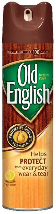 OLD ENGLISH&#174; Furniture Polish, Fresh Lemon Scent, 12.5 oz Aerosol Spray ;