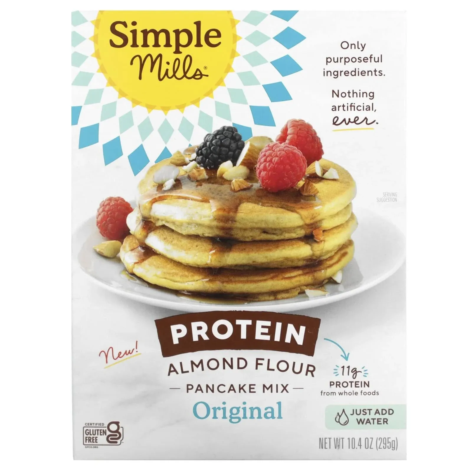 Protein Almond Flour Pancake Mix, Original, 10.4 oz (295 g), Simple Mills