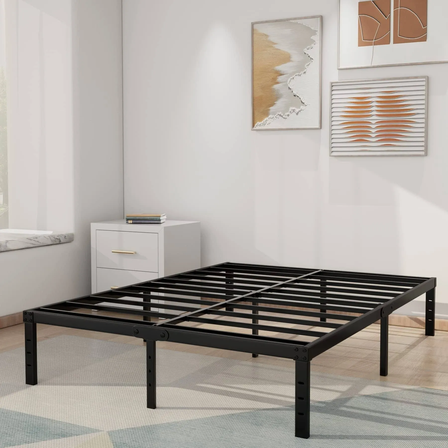 Homdock Full Size Bed Frame 14 inch Metal Platform Bed Frame/Sturdy Strong Steel ...