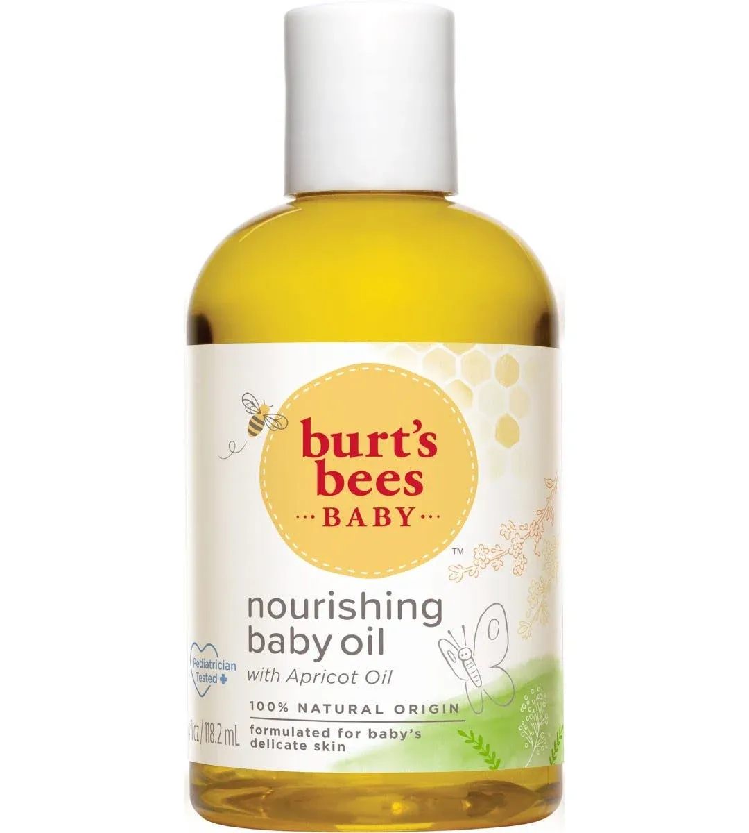 Burt's Bees Baby™ Nourishing Baby Oil, 100% Natural Baby Skin Care - 4 Ounce Bottle - Pack of 3