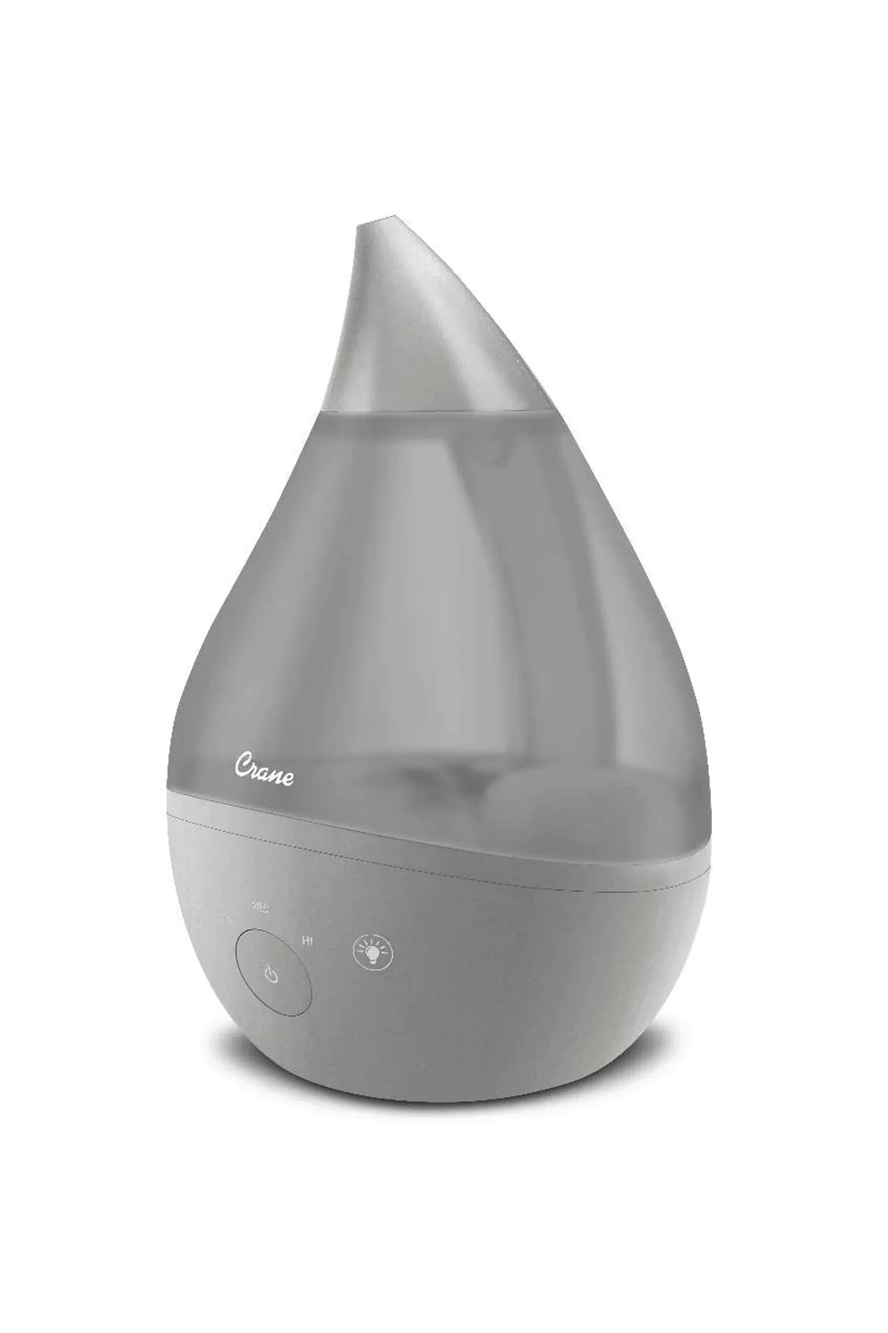 Crane 1 Gal 4-in-1 Top Fill Drop Cool Mist Humidifier with Sound Machine-Grey