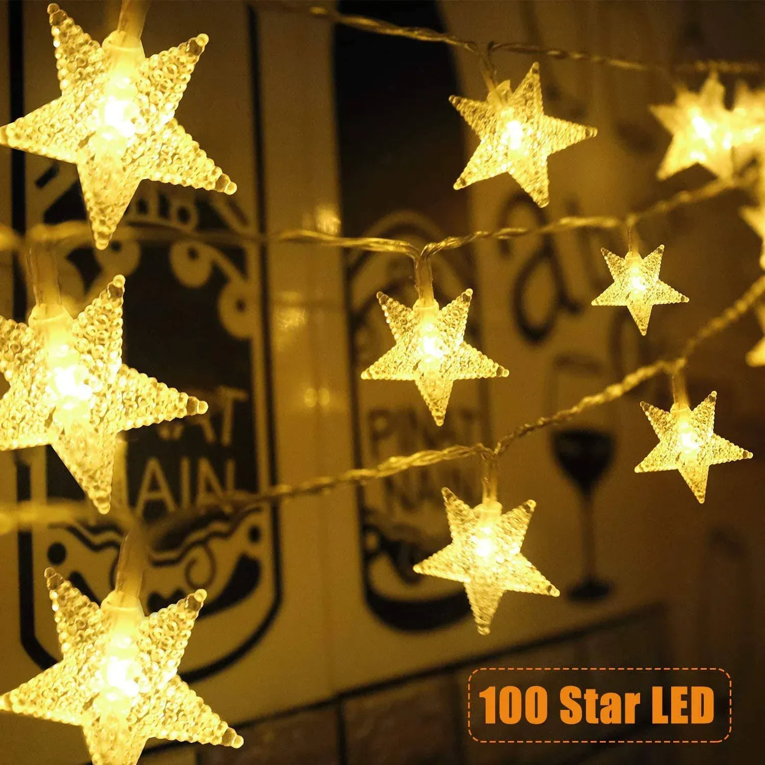 Star String Lights 100 LED 33 ft Plug in Fairy Bedroom Twinkle Lights Waterproof ...