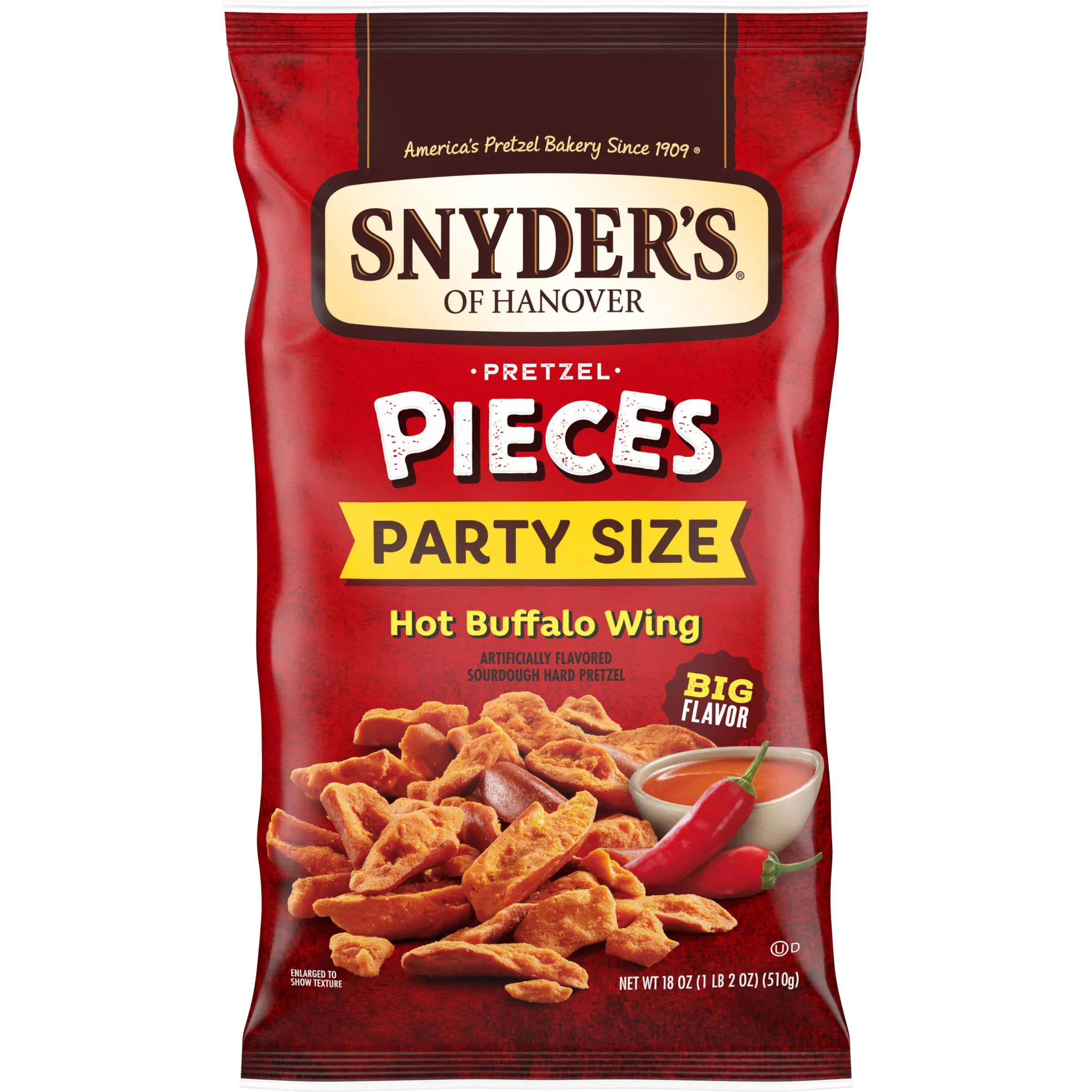 Snyder's of Hanover Hot Buffalo Wing Pretzel Pieces Party size, 18 oz