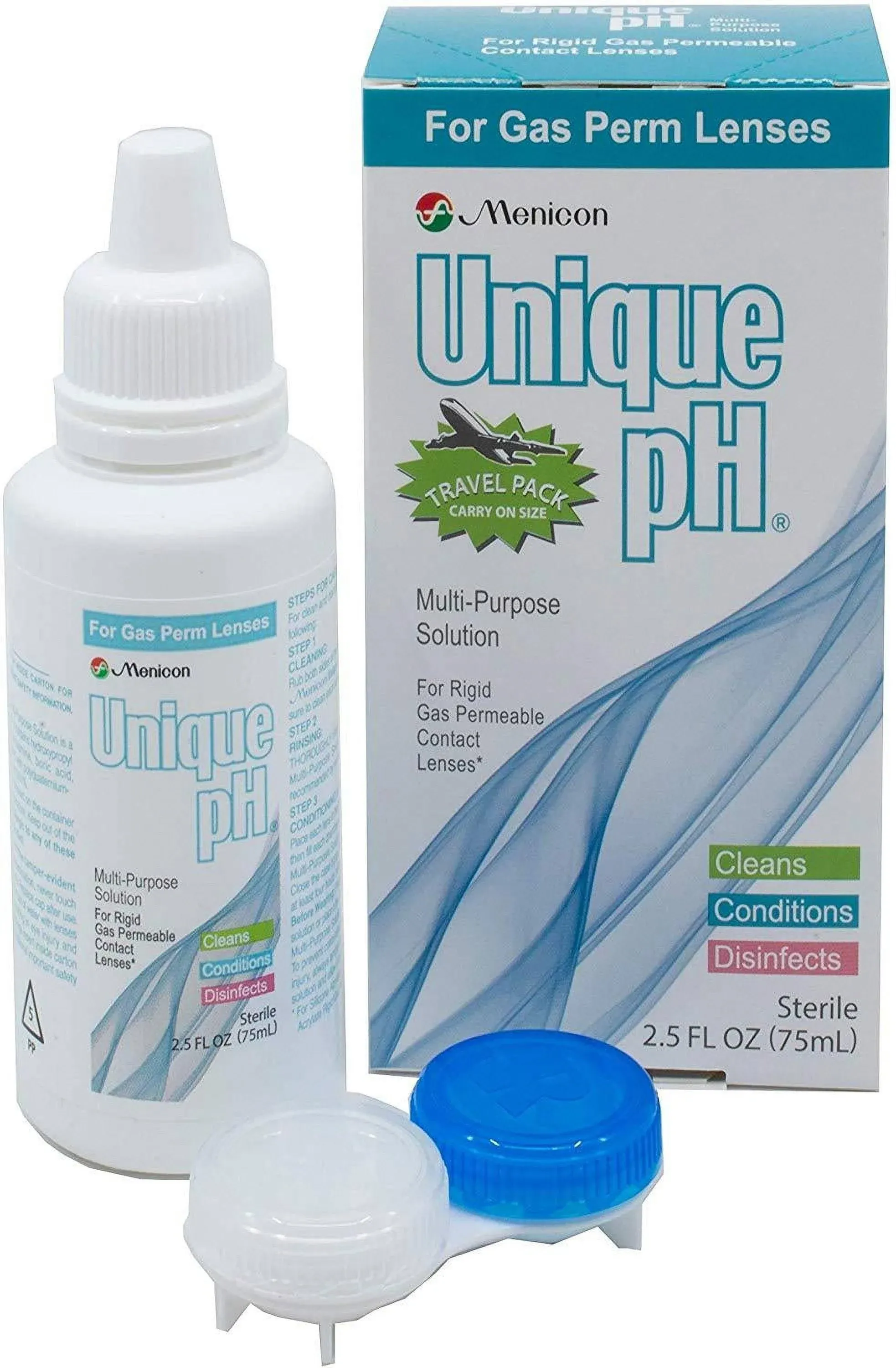 Box O' Mart Menicon Unique pH Multi-Purpose Solution 4 Oz and DMV Lens Remover, Bundle of 2 Items