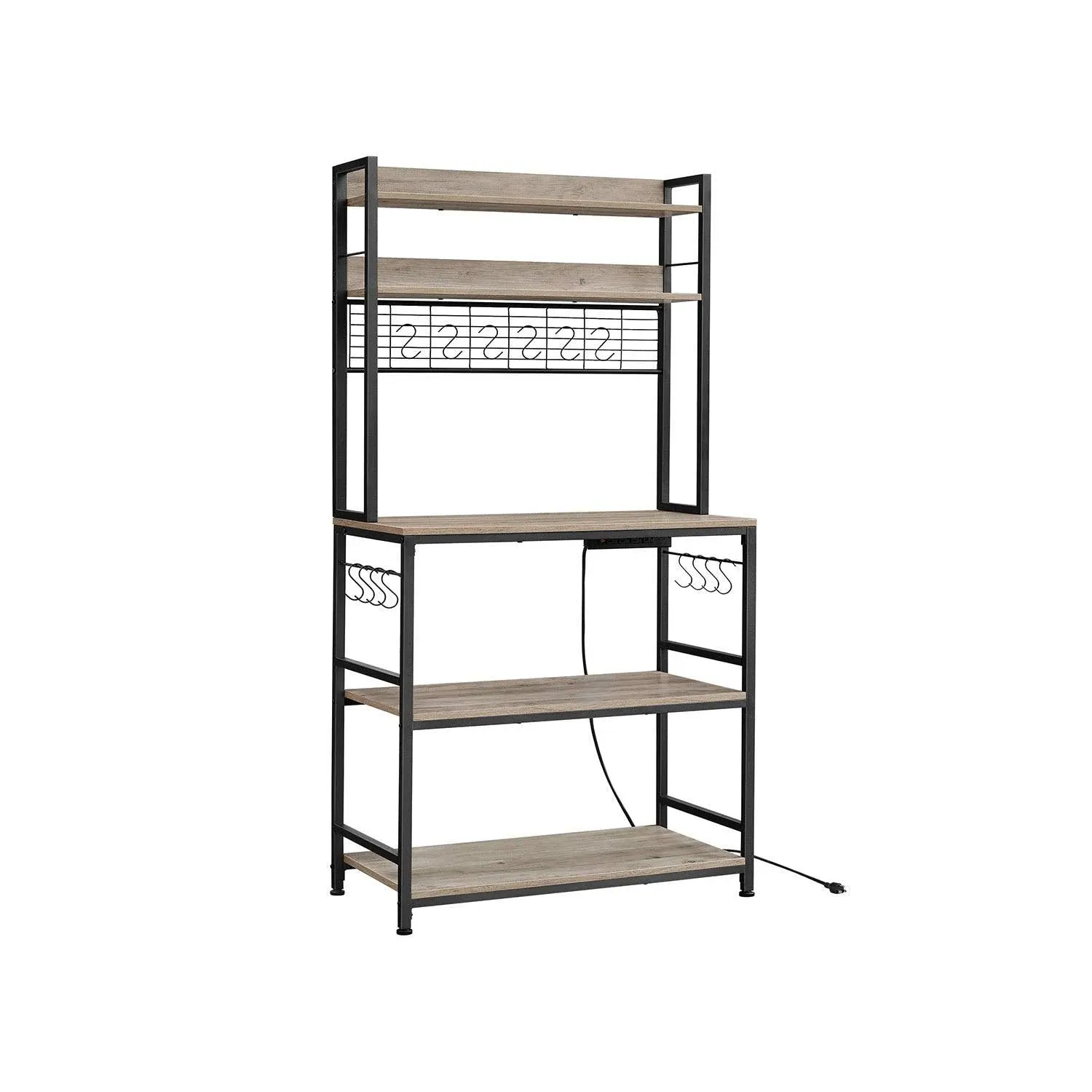 VASAGLE Hutch Bakers Rack with Power Outlet