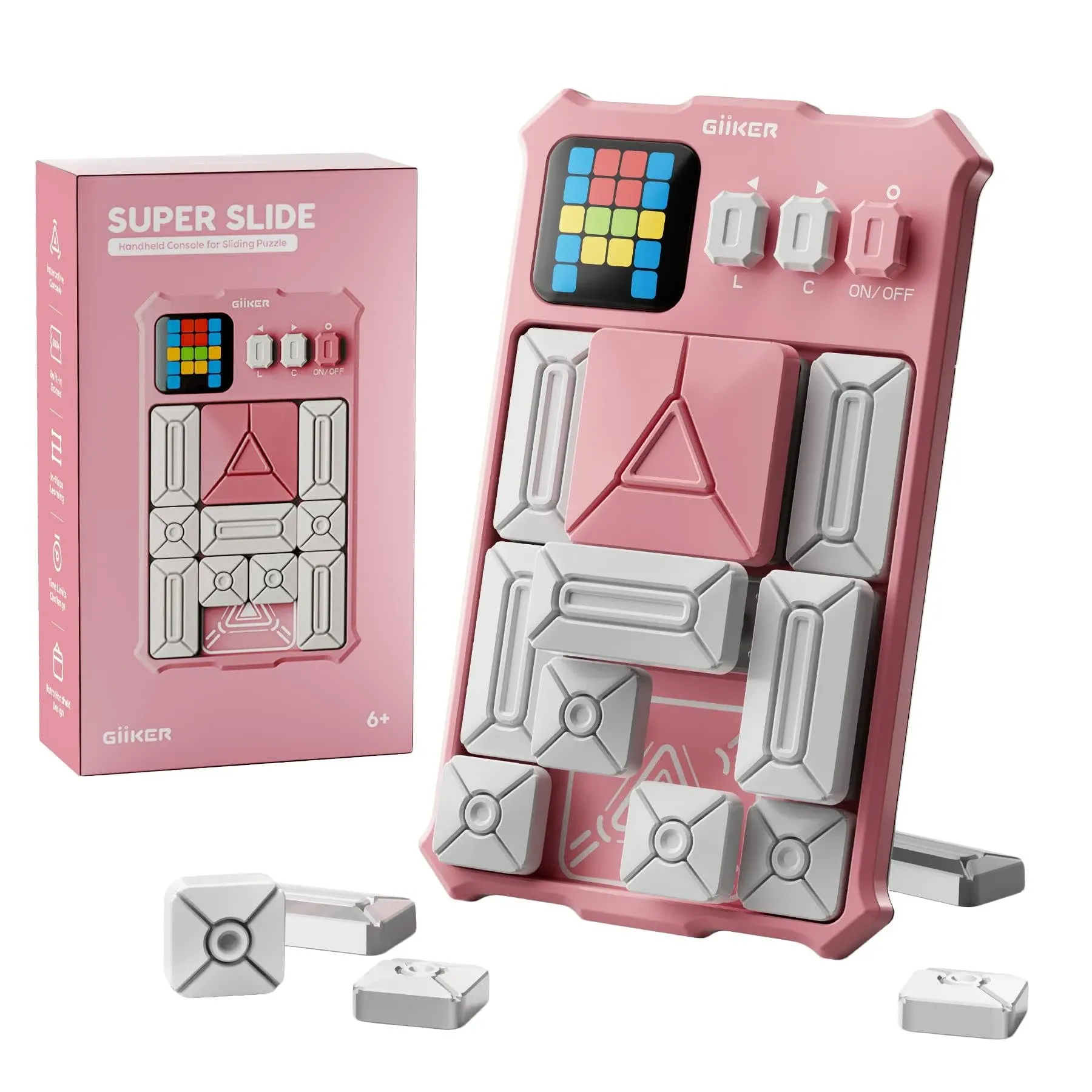 Original Giiker Super Slide Puzzle, 500+ Levels! - PINK