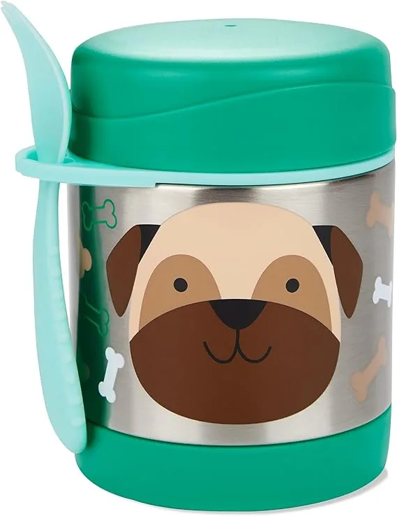 Skip Hop Recipiente de comida para bebés de acero inoxidable con tarro de comida con aislamiento, Pug