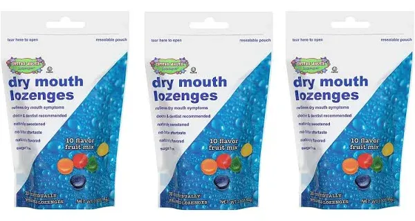 Cotton Mouth Dry Mouth Lozenges Fruit Mix Bag 3 Pack