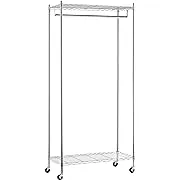 Honey-Can-Do GAR-01120 Heavy Duty Rolling Garment Rack,Chrome 225 lbs