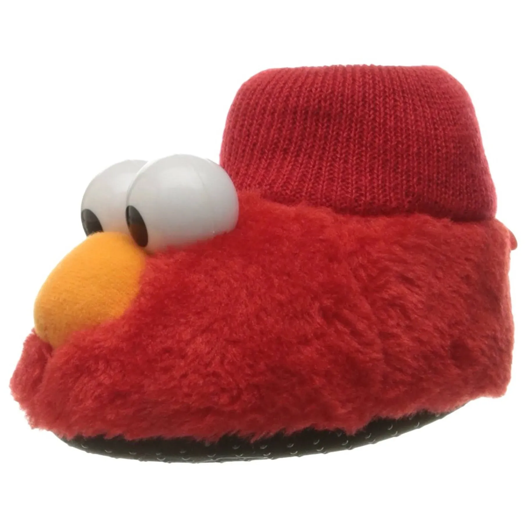 Elmo Sesame Street Puppet Kids Slippers Red Fuzzy Medium 7-8