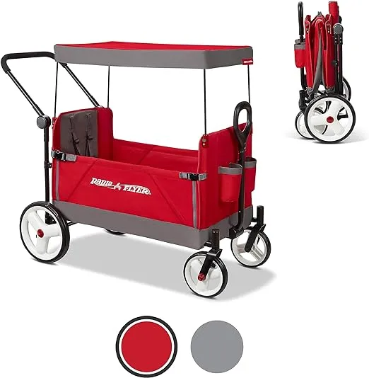 Radio Flyer Convertible Stroll N Wagon con arneses de 5 puntos