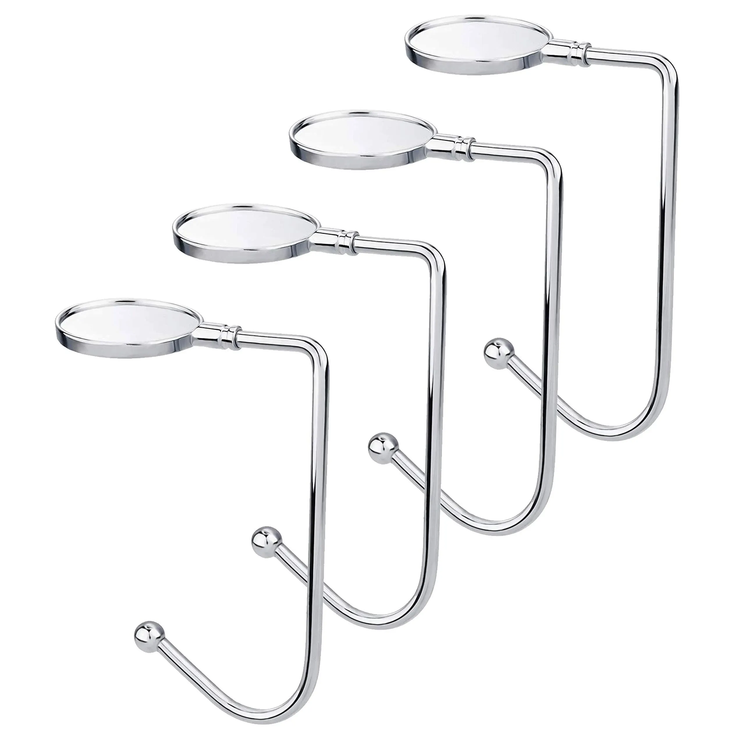 4 Pcs Christmas Stocking Holders Mantel Metal Hooks Hanger Xmas Non-Slip Safety Hang Grip Fireplace Hook for Christmas Party Decoration (Silver) Douhu