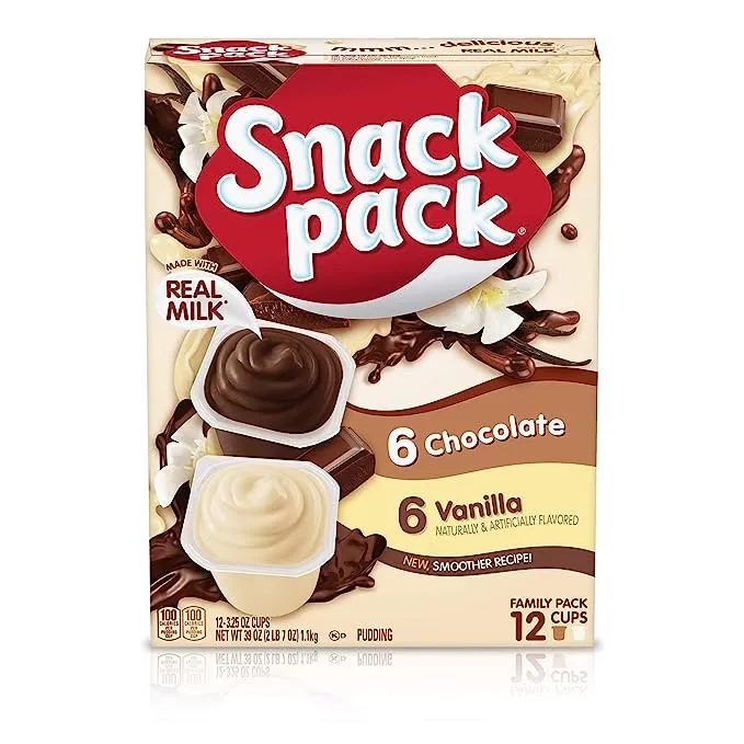 Snack Pack Pudding Chocolate Vanilla Family Pack