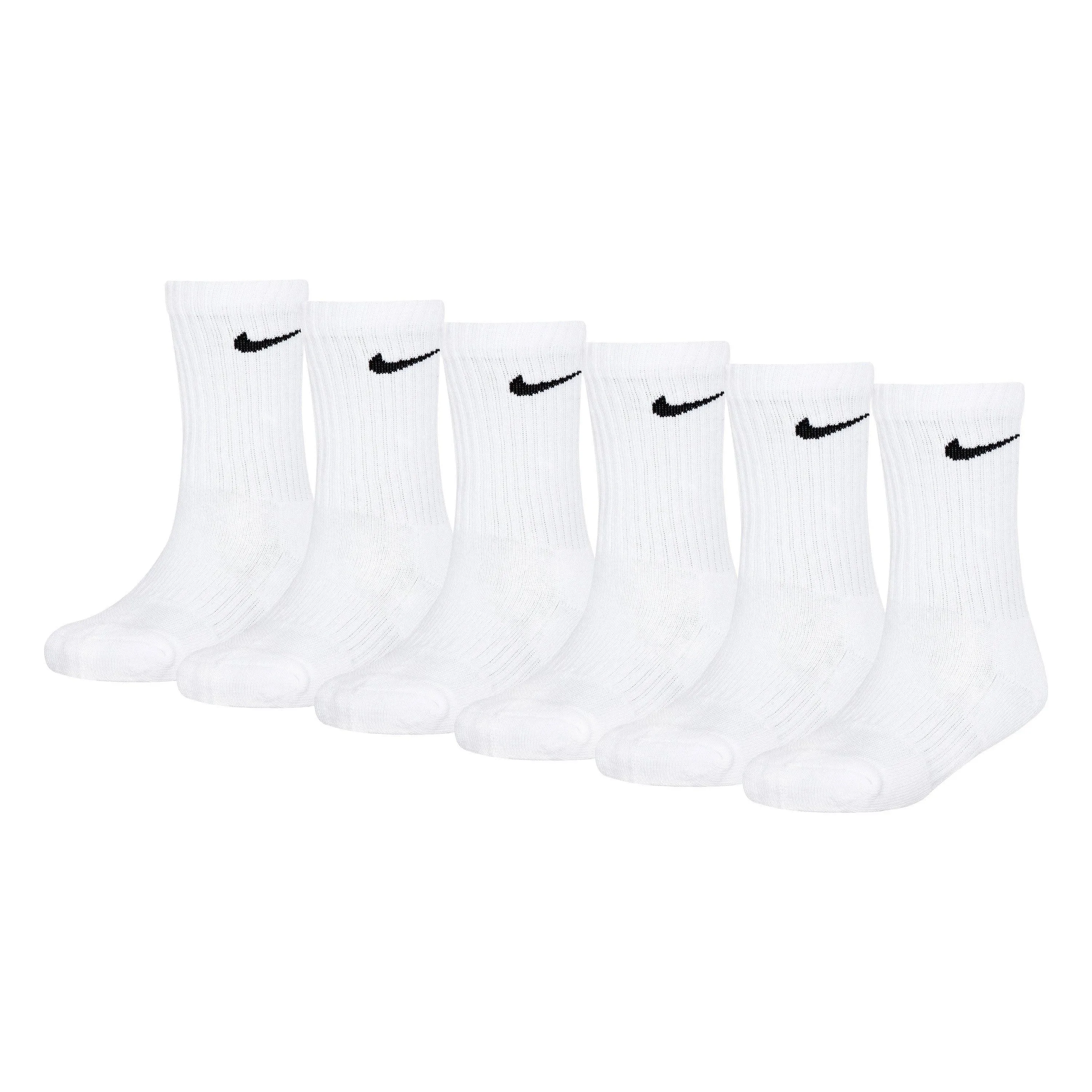 Nike Dri-Fit Performance Basic Crew (Toddler/Little Kid) White 5-7 (10 Toddler-3 Little Kid)