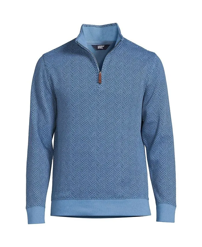 Lands' End Men's Bedford Rib Quarter Zip Sweater