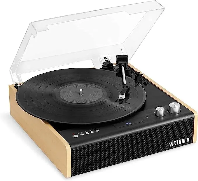 Victrola VTA-72-BAM The Eastwood Hybrid Turntable - Speakers (Black/Brown)