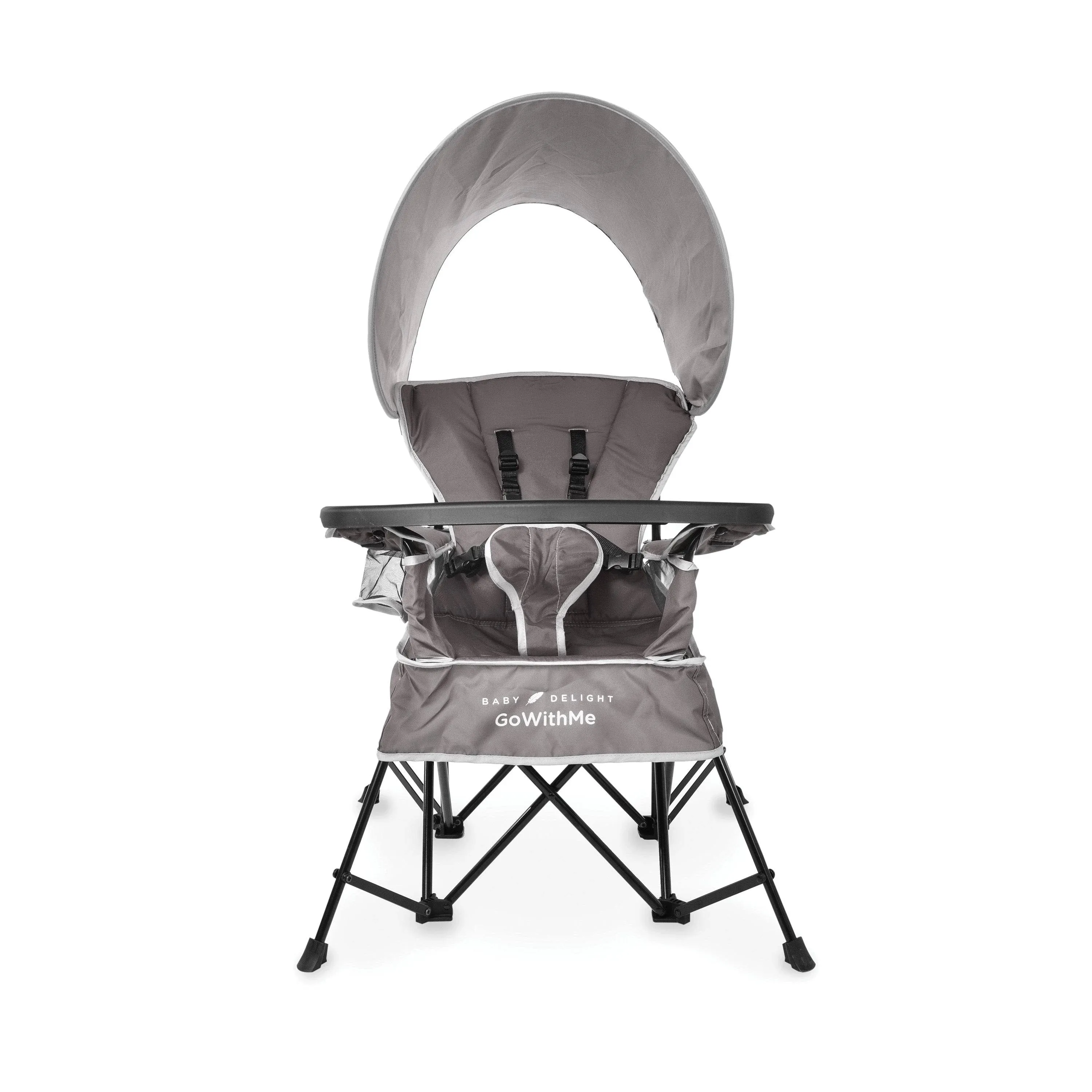 Baby Delight Go with Me Jubilee Deluxe Portable Infant Chair, Removable Canopy, Gray