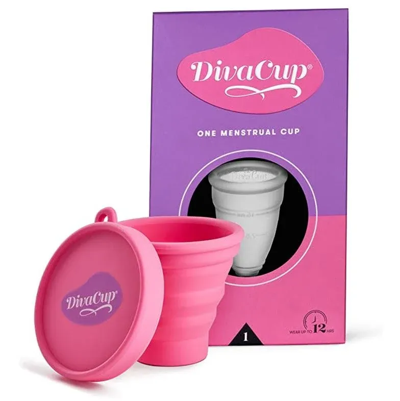 DivaCup - Copa menstrual - Higiene femenina - Sin fugas - Sin BPA - Modelo 2 con vaso agitador