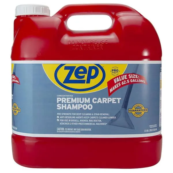 Zep Premium Carpet Shampoo - 2.5 Gal (Case of 2) - ZUPXC320 - Deep Cleaning and Stain Removal, For Carpet Machines