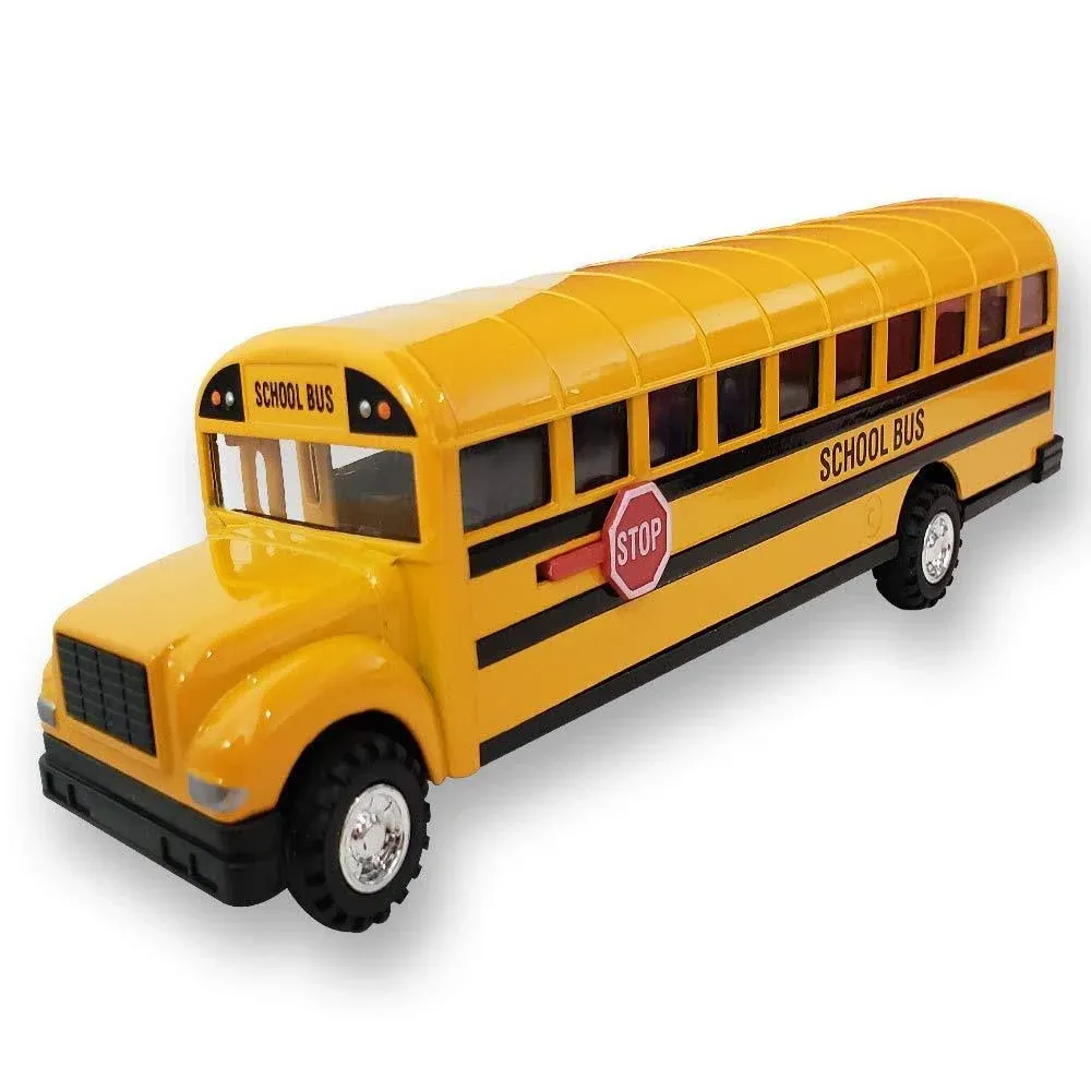 ArtCreativity Die Cast Yellow School Bus Toy for Kids - 8.5 inch Pull Back Car ...