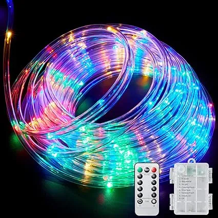 LED Rope Lights Outdoor String Light Battery Powered with Remote Multi Color-1P