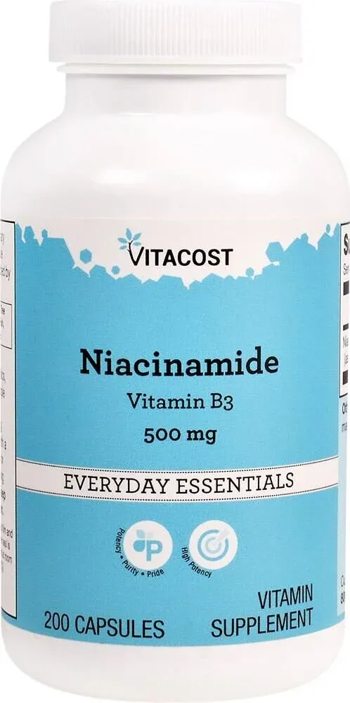 Vitacost Niacinamide 500 mg 200 Capsules