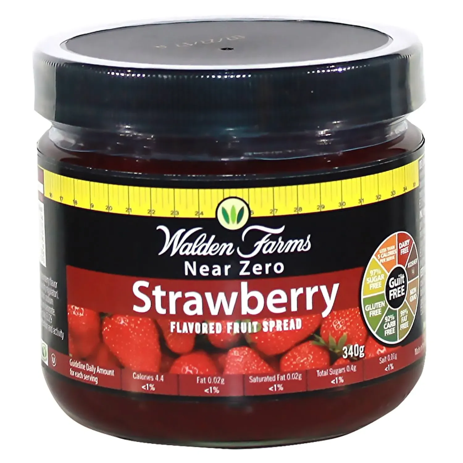 Walden Farms Strawberry Fruit Spread, Natural Sugar Free Jam, Thick and Delicious Breakfast, Snack, or Dessert Topping, No Fat or Calories, 12-oz Jar