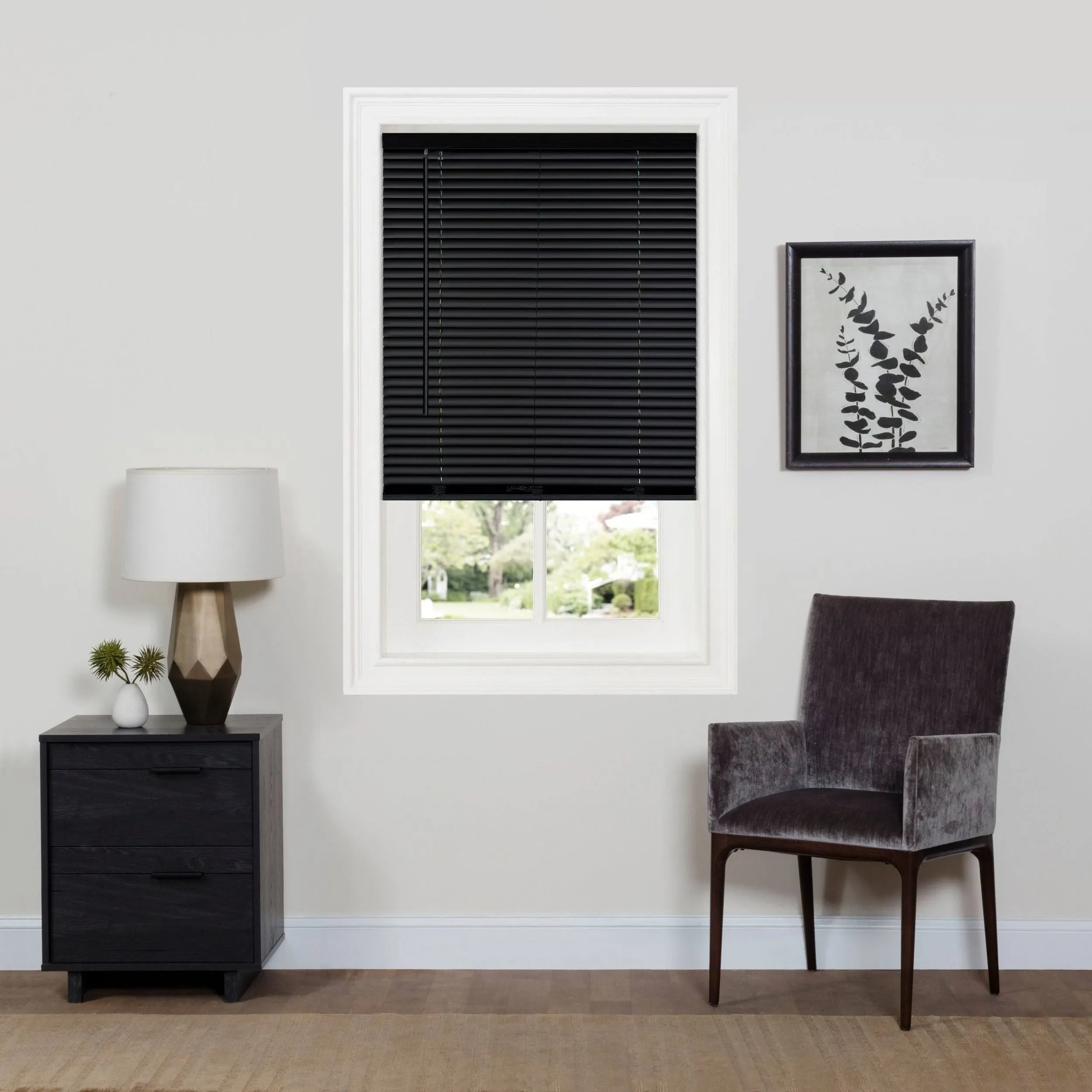 Achim Cordless GII Deluxe Sundown 1" Room Darkening Mini Blind, White