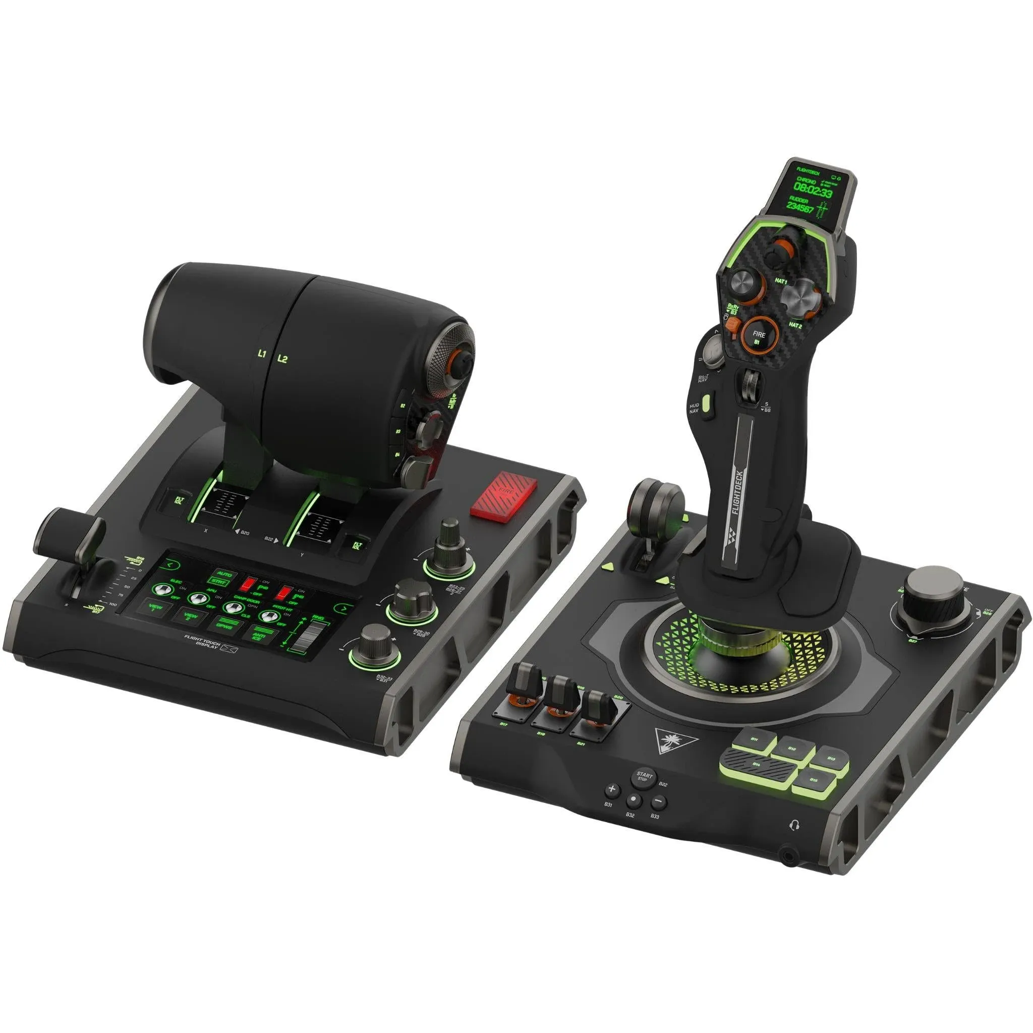 Turtle Beach VelocityOne Flightdeck - Universal HOTAS Simulation Joystick & Throttle with Touch Display, Stick Mounted HUD and Contactless Sensors for Air and Space Combat on Windows 10 & 11