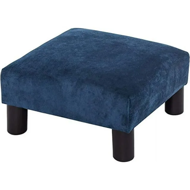 Homebeez Small Ottoman Footstool,Change Shoes Bench, Footrest Stepstool for Living Room, Bedroom,Navy