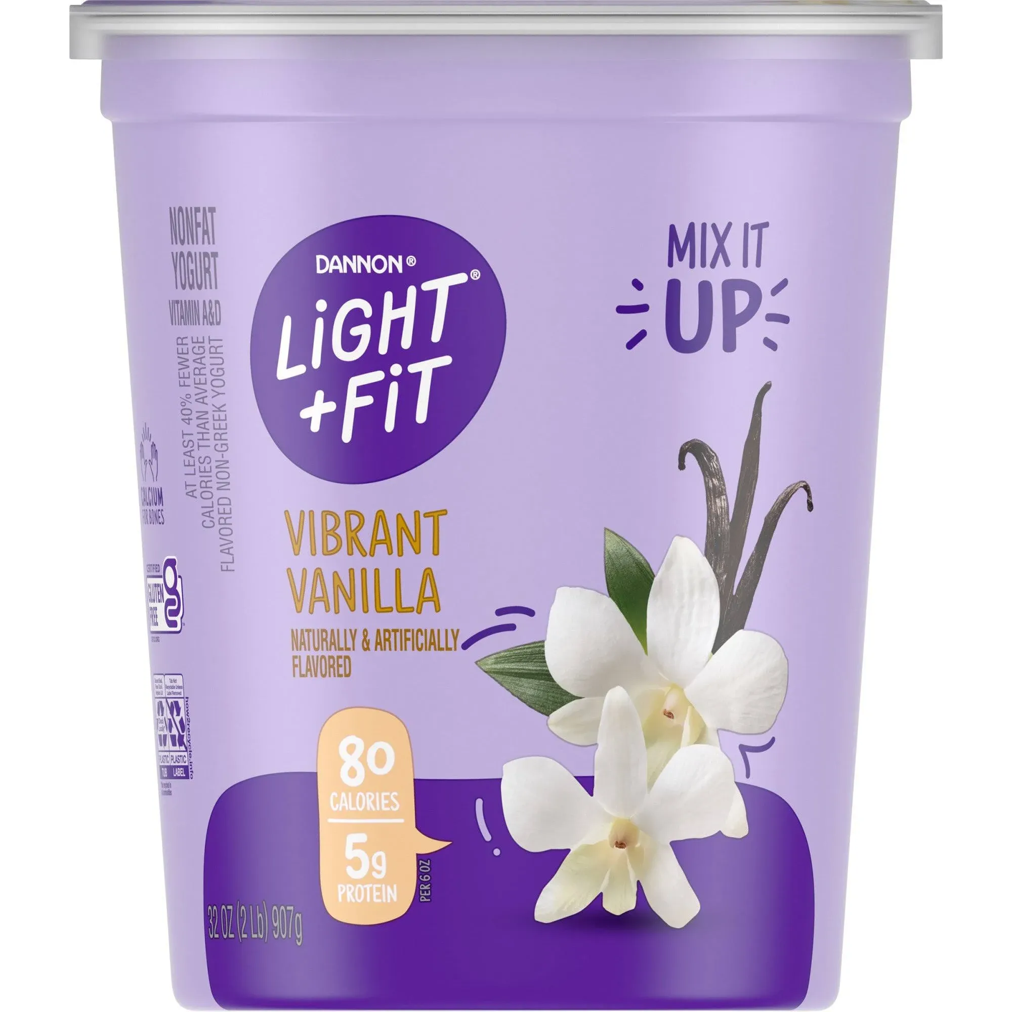 Light + Fit Yogurt, Nonfat, Greek, Vanilla - 32 oz