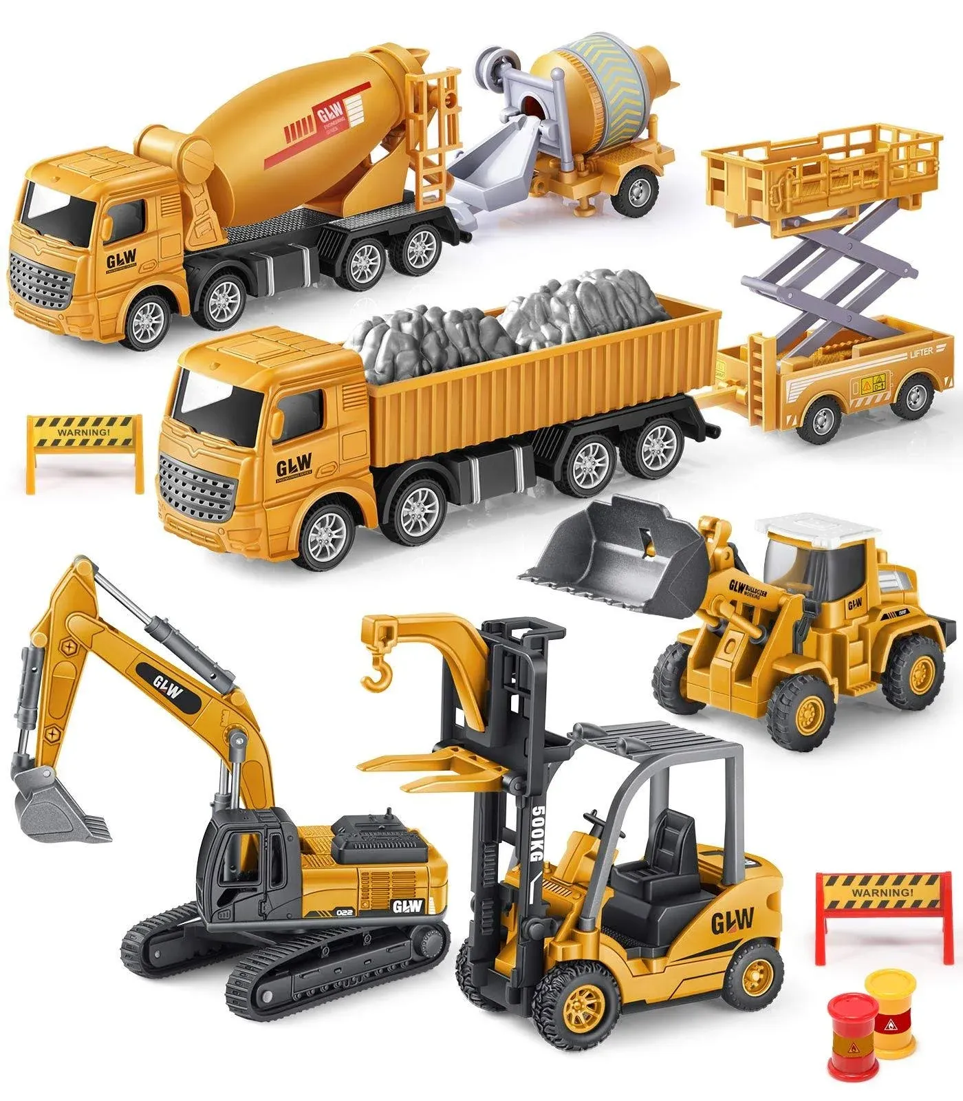 Geyiie Construction Vehicles Truck Toys, Engineering Truck Die Cast Alloy Tru...