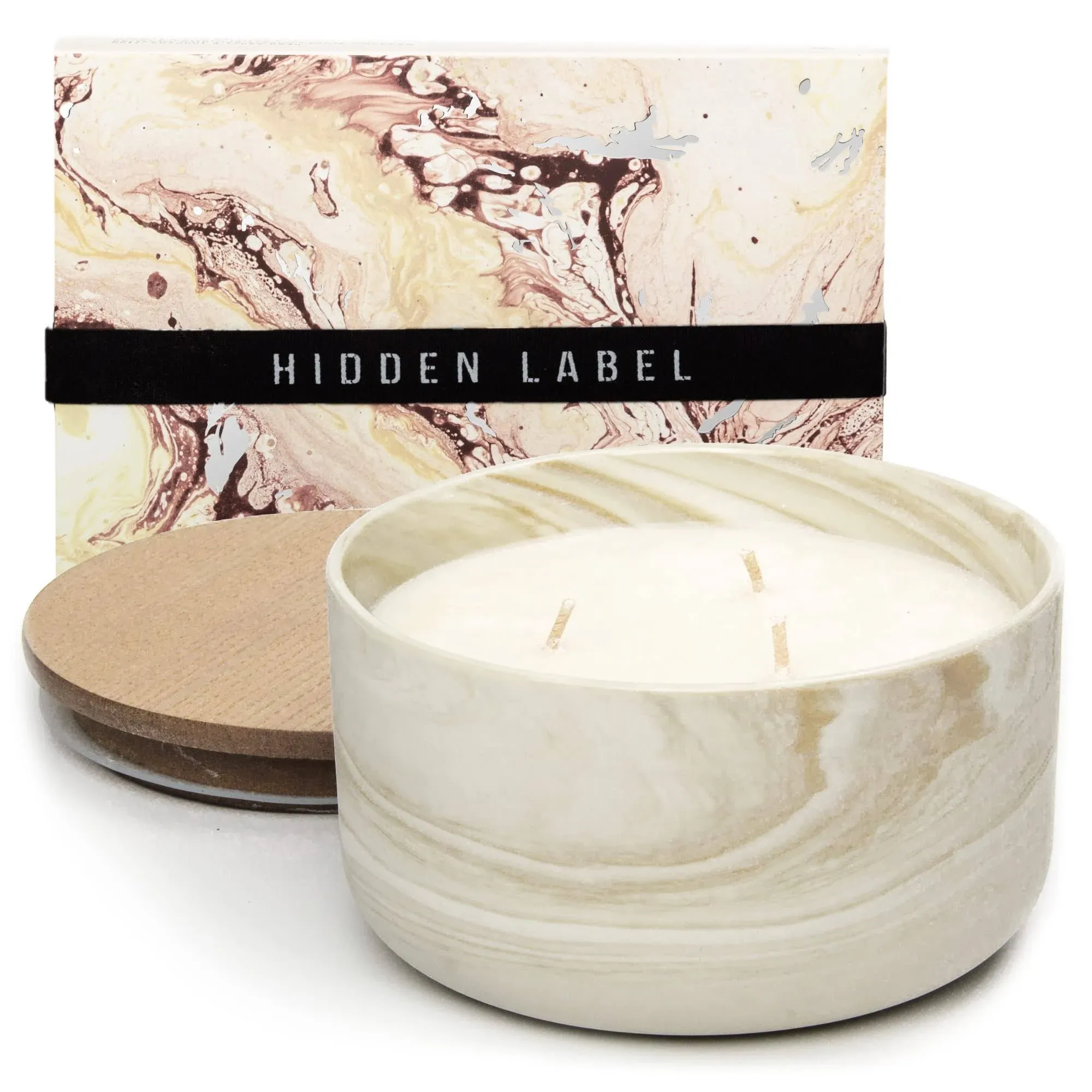 Hidden Label Large Vanilla Caramel Ceramic Jar Candle