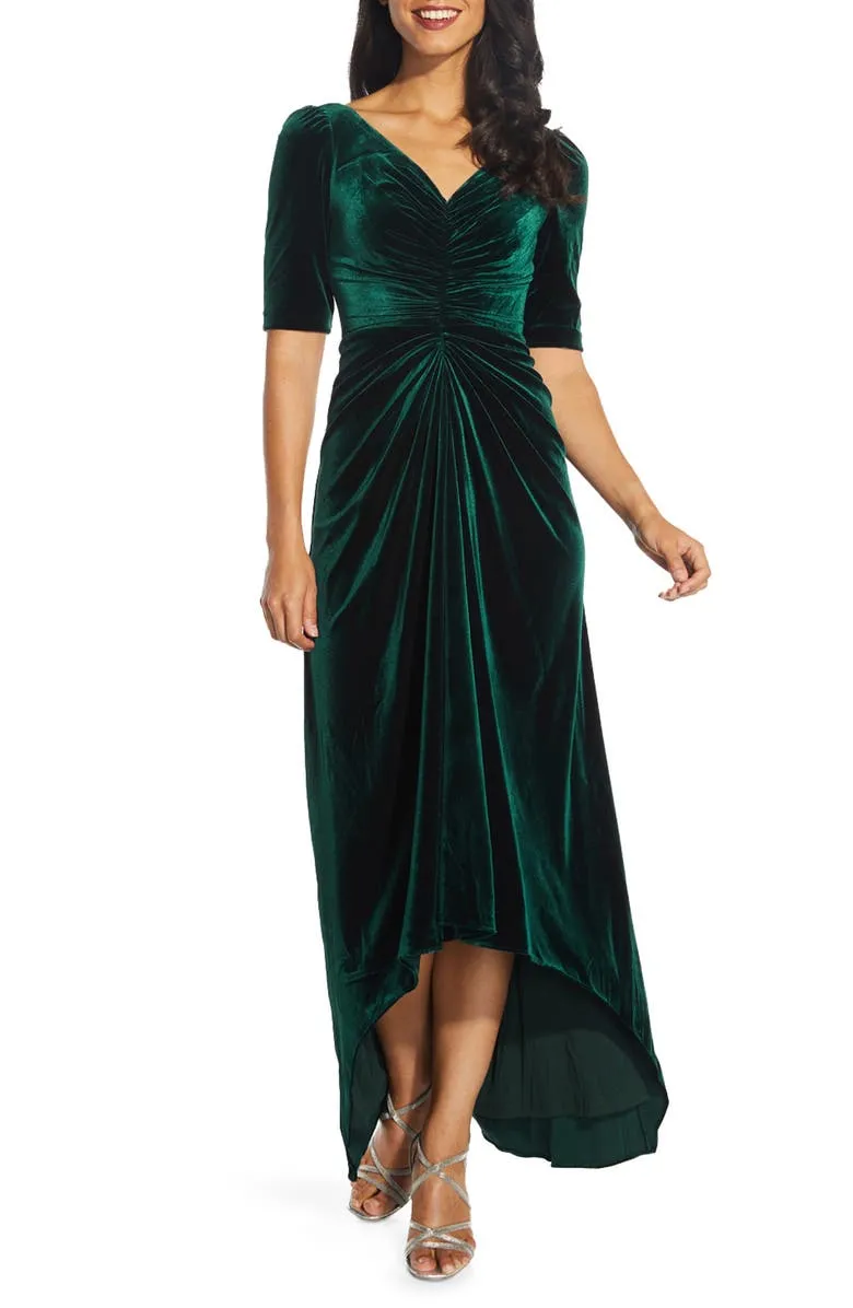 Adrianna Papell Velvet hi-low dress