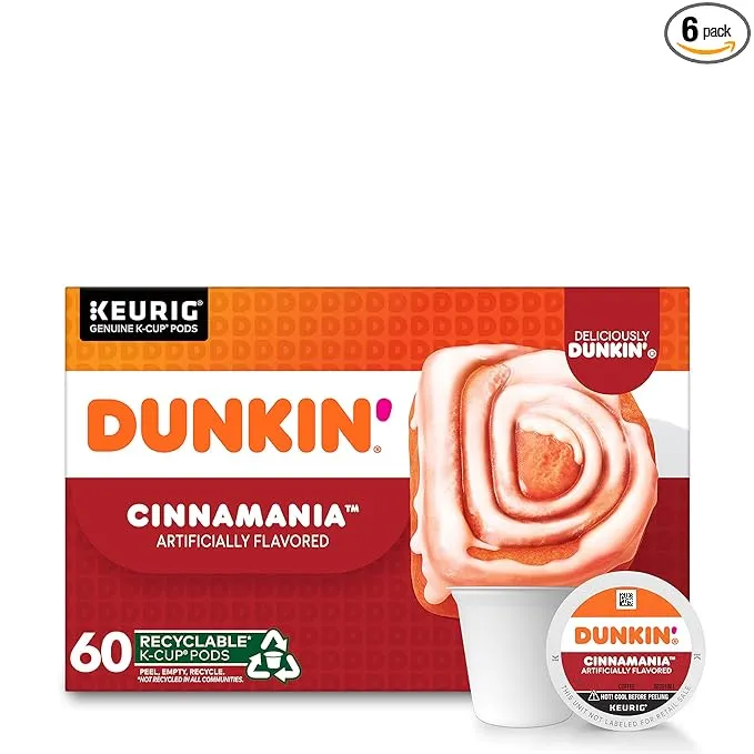 Dunkin' Cinnamania Flavored Coffee, 60 Keurig K-Cup PodsDunkin' Cinnamania Flavored Coffee, 60 Keurig K-Cup Pods