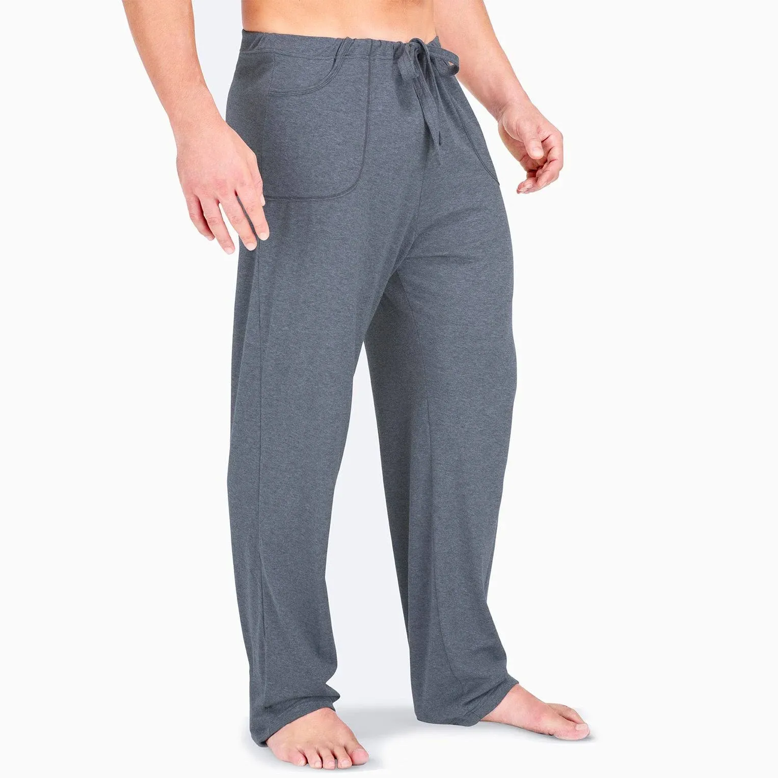 Cottonique Men's Latex-Free Drawstring Lounge Pants Made from 100% Organic Cotton (Melange)