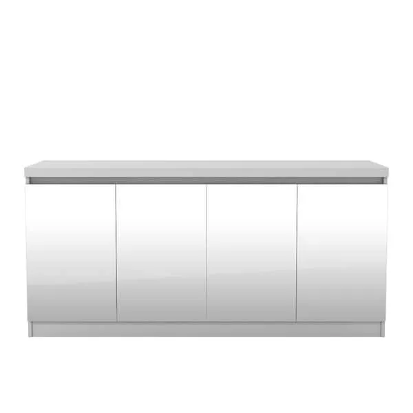 Manhattan Comfort Viennese 6-Shelf Wood Buffet Table in White Gloss